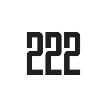 Geometric block typography of number 222.