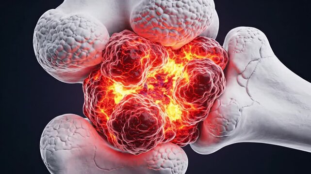 3D anatomical rendering of bone tumor in a joint