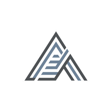 Geometric letter A logo with diagonal parallel lines