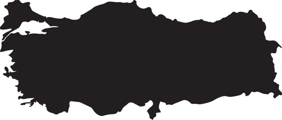 Black silhouette map of Turkey a simple vector graphic for travel and geography concepts isolated on a white background © ABUZAR