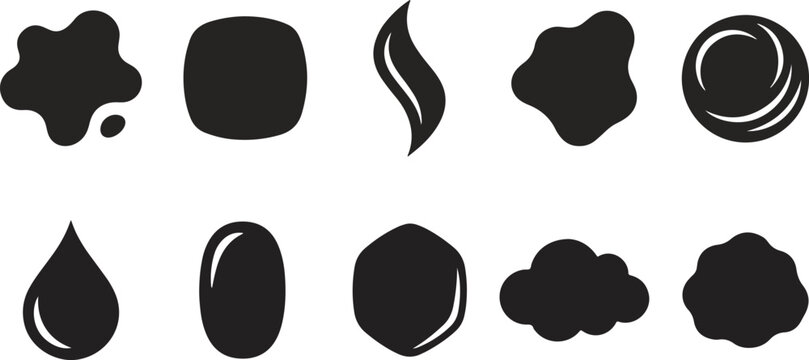 Black ink blobs on white background