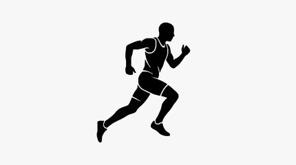 Obraz premium Silhouette of a person running in motion.
