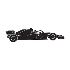 Naklejka premium Siluet Mobil Balap Formula 1 di Latar Belakang Putih