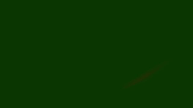 Fiery red sword strike effect featuring blazing slash lines, anime impact burst and sharp motion streaks for action scenes on dark green screen background. 4k