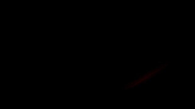 Fiery red sword strike effect featuring blazing slash lines, anime impact burst and sharp motion streaks for action scenes on black screen background. 4k