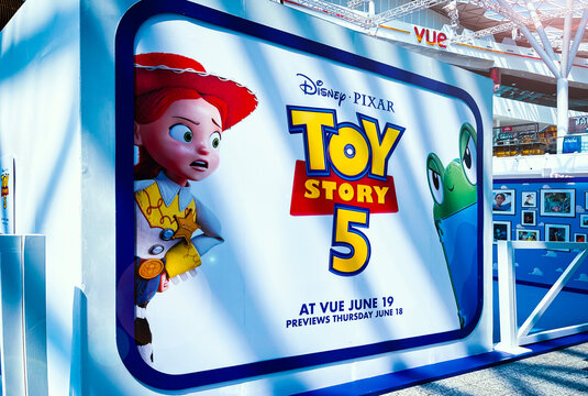Toy Story 5 Animated Movie, Walt Disney, Pixar Animation Film Theatrical Poster, Vue Westfield Cinema, London, UK - June 2026