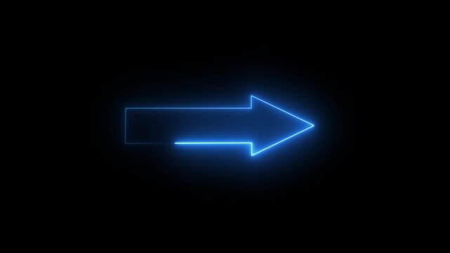 Right directional neon arrow icon animation.