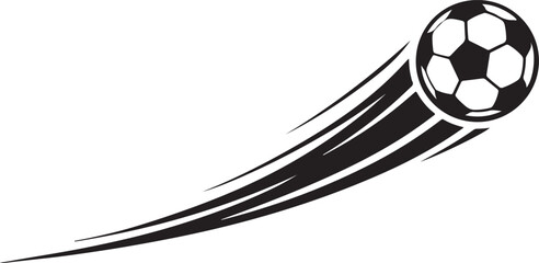 Football movement symbol vector icon showing ball trajectory and motion path for soccer graphics. © MdMoziber