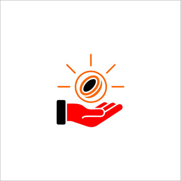 Hand Holding Glowing Money Icon for Finance and Business