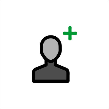 Add New User Icon for App and Web Interface Design