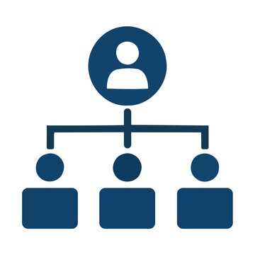 Organization Chart with Person Glyph Icon for Team Structure