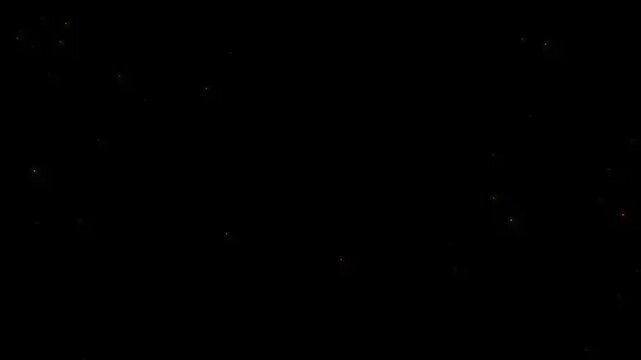 Abstract golden stardust trail with twinkling glitter stars and glowing light sparks, magical fairy particles creating a sparkling transition path across black background, seamless 4k animation