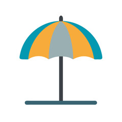 Obraz premium Stylized beach umbrella on black background: simplicity and summer