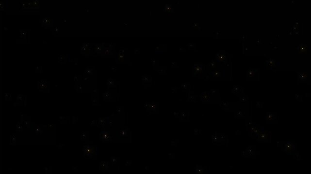Luxury glitter star trail with abstract glowing golden particles and sparkling fairy dust, elegant starlight line effect forming a magical comet, shining transition overlay on black background in 4k