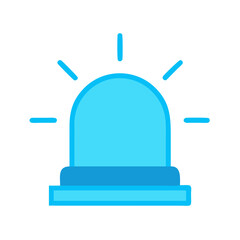 Obraz premium Flat style blue emergency light icon against black background