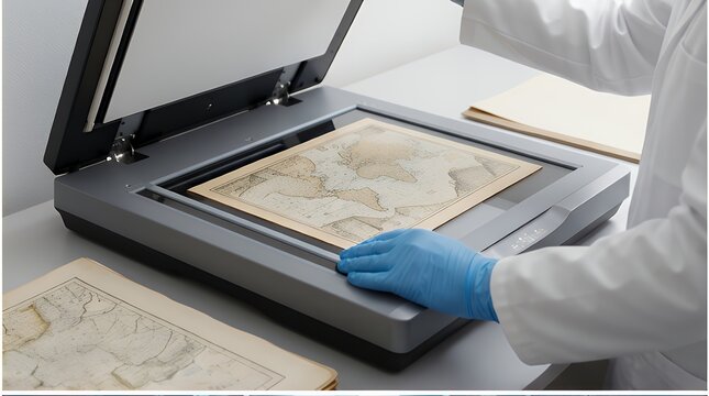 High-Resolution Large-Format Scanner for Archiving Vintage Maps and Documents