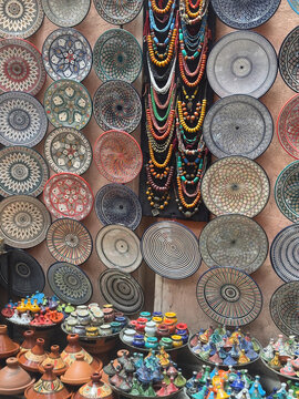 Maroccan traditional style plates background