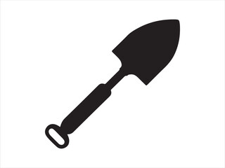 Black silhouette of a garden shovel hand spade tool vector illustration  © Chan