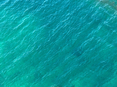 Blue turquoise ocean sea water background.