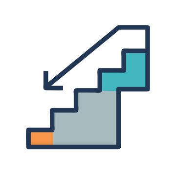 Downward stairs icon indicating business decline or setback.
