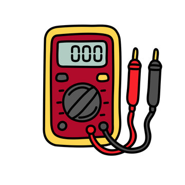 Digital multimeter tester flat color icon