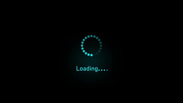 A sleek circular loading icon smoothly rotating to indicate progress. Motion graphics of simple loading concept