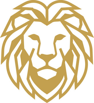 Elegant Gold Lion Head Vector Illustration for Branding and Logo Design manticore symbol emblem tracing clean lines digital geometric flat