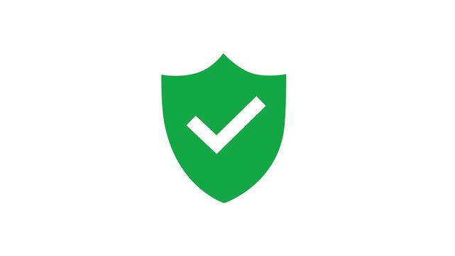 Trusted security icon in trendy flat style. Highest security symbol. Motion graphics of security check mark concept