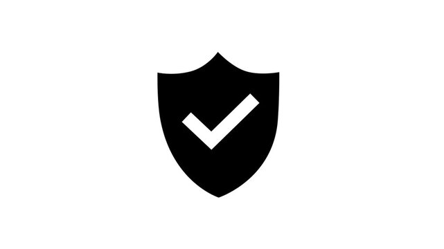 Trusted security icon in trendy flat style. Highest security symbol. Motion graphics of security check mark concept