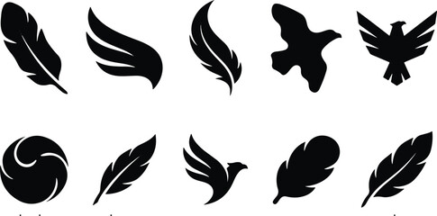 Black feather and bird silhouettes © MUKTARANI