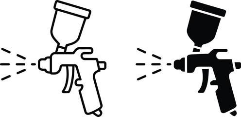 Paint spray gun tool vector illustration, Paint spray gun tool icon set © Rahat Hossain