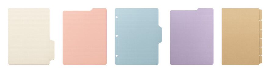Fototapeta premium PNG Colorful pastel file folders on transparent background