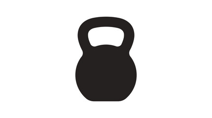 Fototapeta premium Kettlebell Silhouette On White Background weightlifting fitness