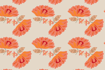 Stylized folk flower seamless pattern for cottagecore bedding © uniqueworld888