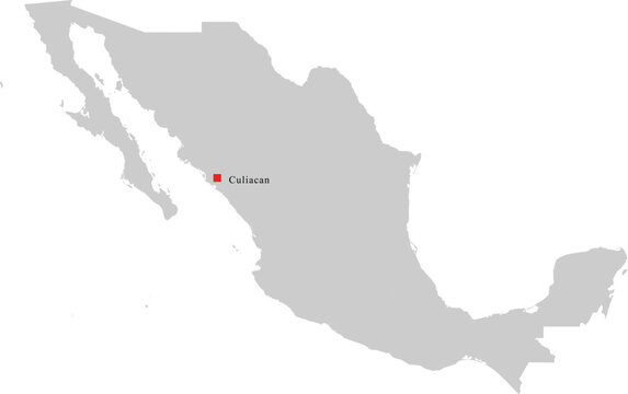 Culiacan city location on map of Mexico
