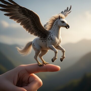 pegaso, caballo, alas, ave, animal, naturaleza, fauna, pico, inhospitalario, emplumar, negro, aguilas, aislada, caf&eacute;, joven, blanco, vuela