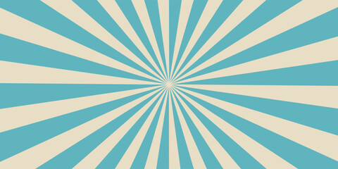 Obraz premium Retro vintage spiral wavy sun rays, blue background pattern, radial spiral lines, comic ray stripes, grunge texture, circus, carnival, summer background, vector illustration.