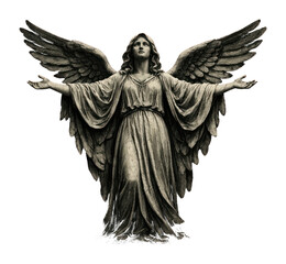 Naklejka premium PNG Majestic angelic statue illustration