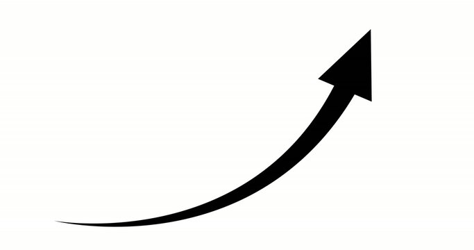 rising arrow white transparent channel.. Motion graphics of business rising arrow concept