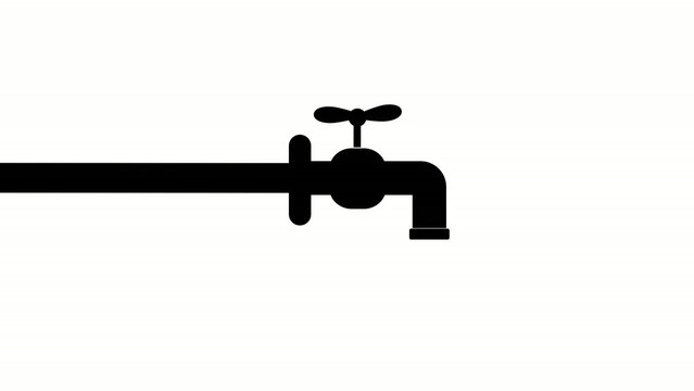 water tap icon animation, Motion graphics of water concept