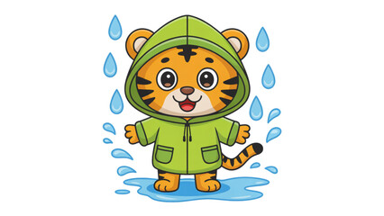 Cute cartoon monkey character holding a fish in water with bubbles Vector © AZIFA
