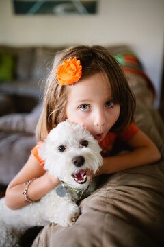 girl with a dog