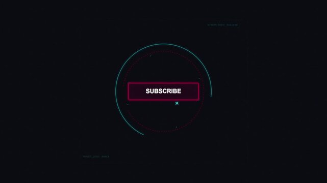 Futuristic Sci Fi HUD Subscribe Button Graphic