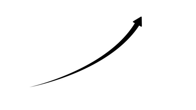 Business growth arrow and graph chart animation. Up arrow animation on white background
