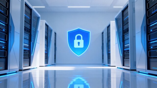 Server room with security shield