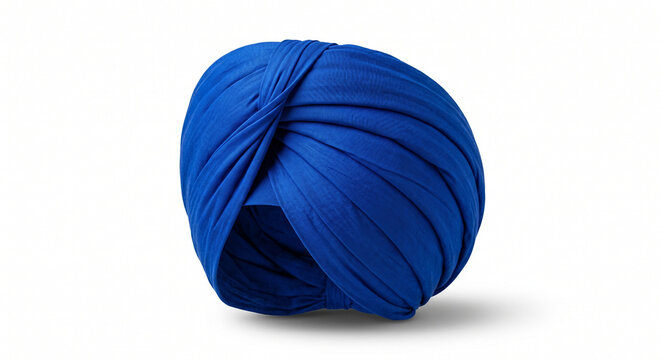 Traditional Sikh Turban Isolated on White Background
