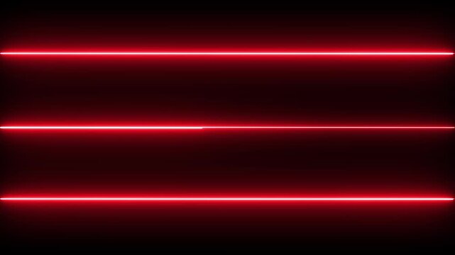 Neon line icon animation glowing red color line background linear beam footage frame icon light effect on black color background