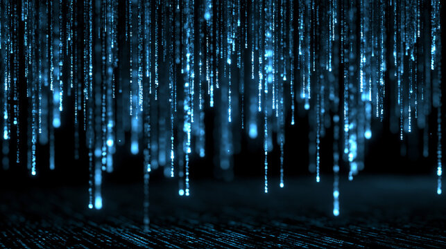 Abstract Digital Matrix Rain Data Stream Background