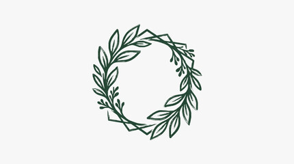 Minimalist black and white eucalyptus leaf illustration. © nero