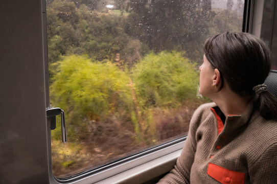 A woman on the train to Machu Picchu in Peru.